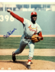 Bob Gibson signed St. Louis Cardinals 8x10 Photo minor dings- Tuff Stuff COA (HOF)