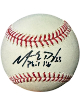 Matt Diaz signed Official Rawlings Major League Baseball #23 Phil 1:6- COA (Braves/Rays)