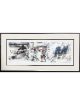 Dominik Hasek signed Majestrigraf Lithograph Custom Framing Framed 31x15- /3039-Hand-Embellished- COA