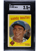 Sandy Koufax 1959 Topps Card #163- SGC Graded 2.5 Good+ (Los Angeles Dodgers/HOF)
