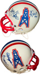 Chris Sanders/Joey Kent/Anthony Dorsett signed Tennessee Oilers Riddell Throwback Mini Helmet- COA