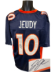 Jerry Jeudy signed Denver Navy Custom Stitched Pro Style Football Jersey- 5 Star Authentic