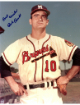 Bob Buhl signed Milwaukee Braves MLB Licensed 8x10 Photo imperfect- COA (1957 WS Champ)