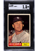 Mickey Mantle 1961 Topps Card #300- SGC Graded 1.5 Fair (Yankees/HOF/CENTERED)