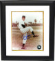 Johnny Podres signed Brooklyn Dodgers 8x10 Pitching Photo Custom Framing w/ 55 WS MVP - JSA Hologram  deceased)