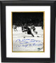 Bobby Hull signed Chicago Blackhawks Vintage B&W 8x10 Photo Custom Framing w/ 61 Cup Champs - Schwartz Hologram