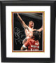 Ray "Boom Boom" Mancini signed 8x10 Photo Custom Framing (Arms up celebration/red border)