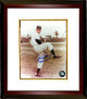 Johnny Podres signed Brooklyn Dodgers 8x10 Pitching Photo Custom Framing - JSA Hologram w/ 55 WS MVP Insc