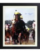 Jean Cruguet signed Seattle Slew 1977 Kentucky Derby 16x20 Photo Triple Crown Slew 77 Custom Framing- Leaf Authentics