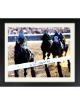 American Pharoah signed 16x20 Photo 2015 Belmont Stakes Horse Racing Triple Crown w/ Victor Espinoza Custom Framing-Steiner Holo