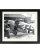 Kurt Schulze signed WWII German ME-109 Luftwaffe Pilot KG2 B&W 8x10 Photo Custom Framing- JSA #DD64728